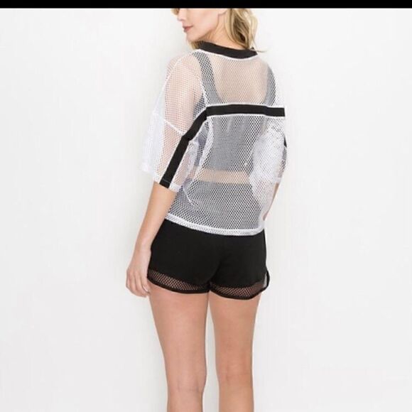 No Brand Pants - Mesh Striped Short Set